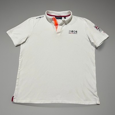 Henri Lloyd Mens White INEOS Britannia Royal Sailing Yacht Polo Shirt Size XL