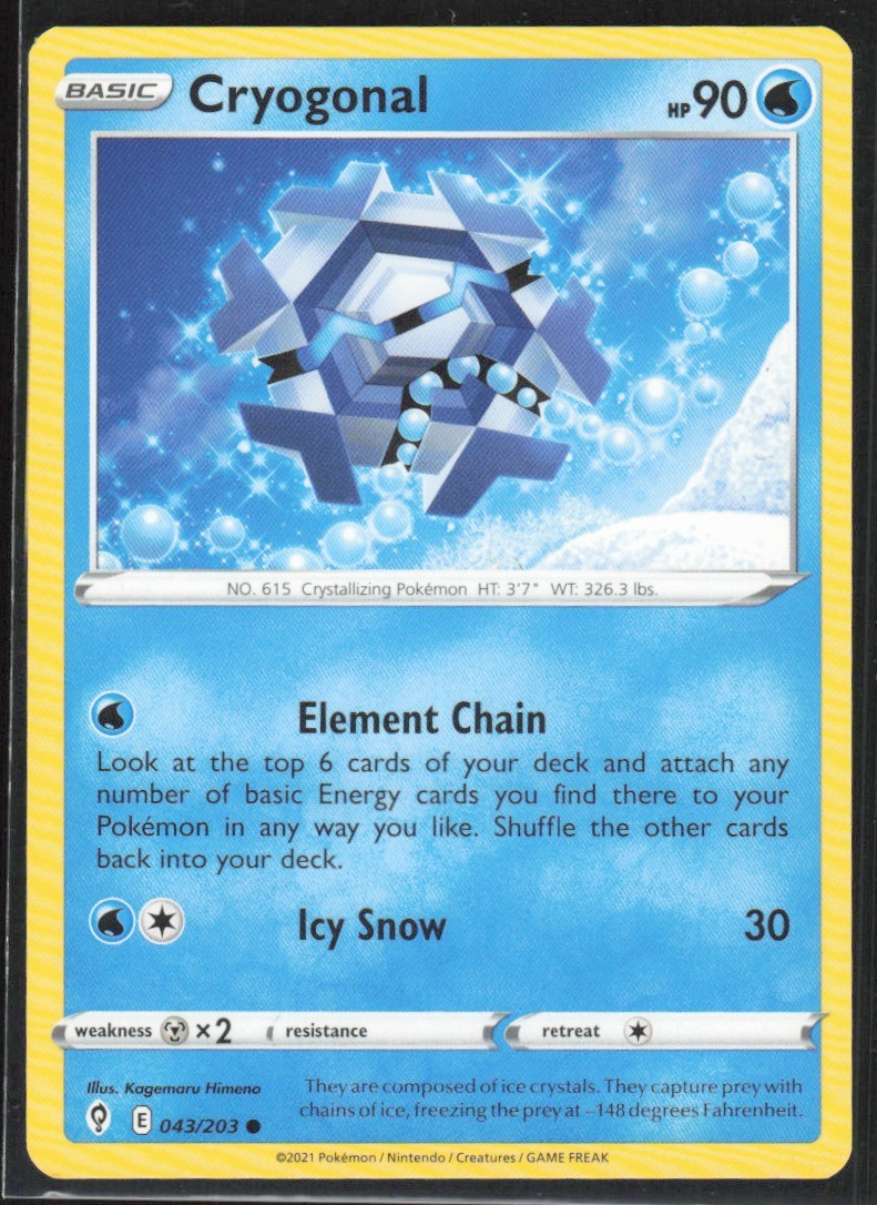 2021 Sword & Shield - Evolving Skies Cryogonal Basic/Common #43
