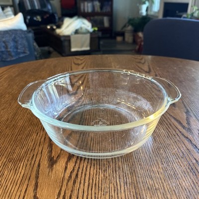 VTG Anchor Hocking Fire King Ovenware 8  Glass Round Casserole Dish 2 Qt #448