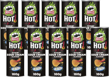 Pringles Hot Kickin' Sour Cream Flavour Crisps 160g, Free and Fast Postage