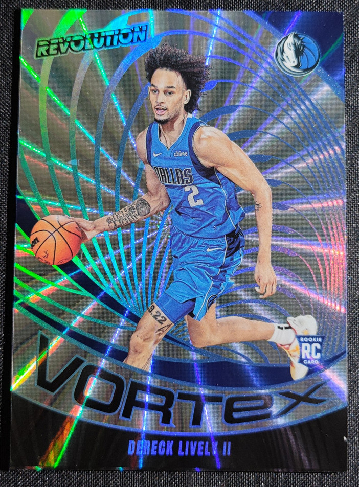 Dereck Lively II 2023-24 Panini Revolution 23/75 Silver Laser Vortex Sunburst RC