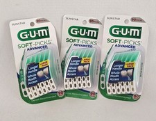 GUM Sunstar Soft Picks Advanced 3 Packs x 90 Picks 270 On The Go Case New Sealed