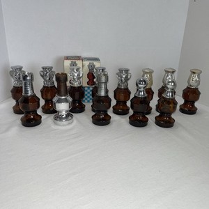 Avon Vintage Chess Piece Bottles Empty Lot Of 13 With 2 Original Boxes