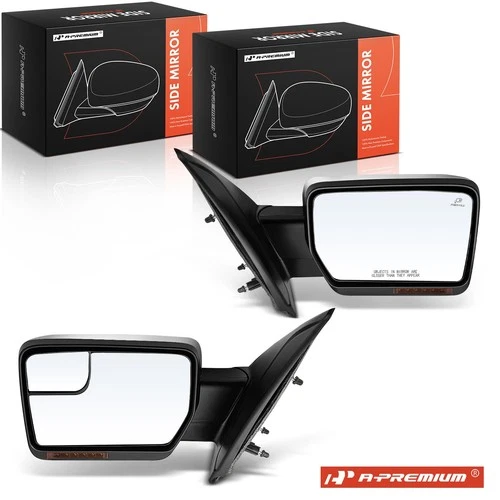 A-premium 2x LH&RH Chrome Power Heater Mirror w/ Memory for Ford F-150 2011-2014