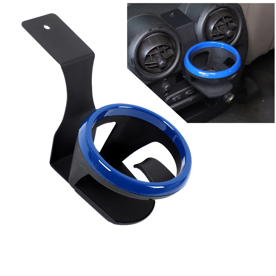 Portavasos central de ventilación de aire trasero acero al carbono anillo azul para Hummer H2 2003-2007 Foto 2 de 4