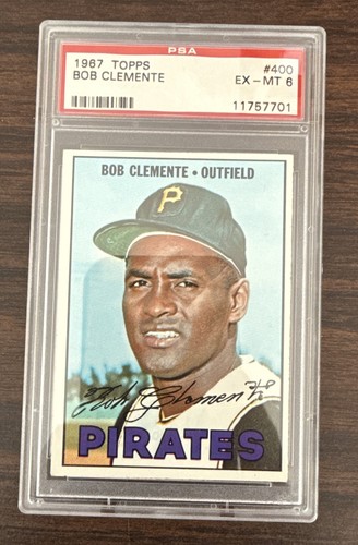 1967 TOPPS #400 PIRATES HOF ROBERTO BOB CLEMENTE PSA 6
