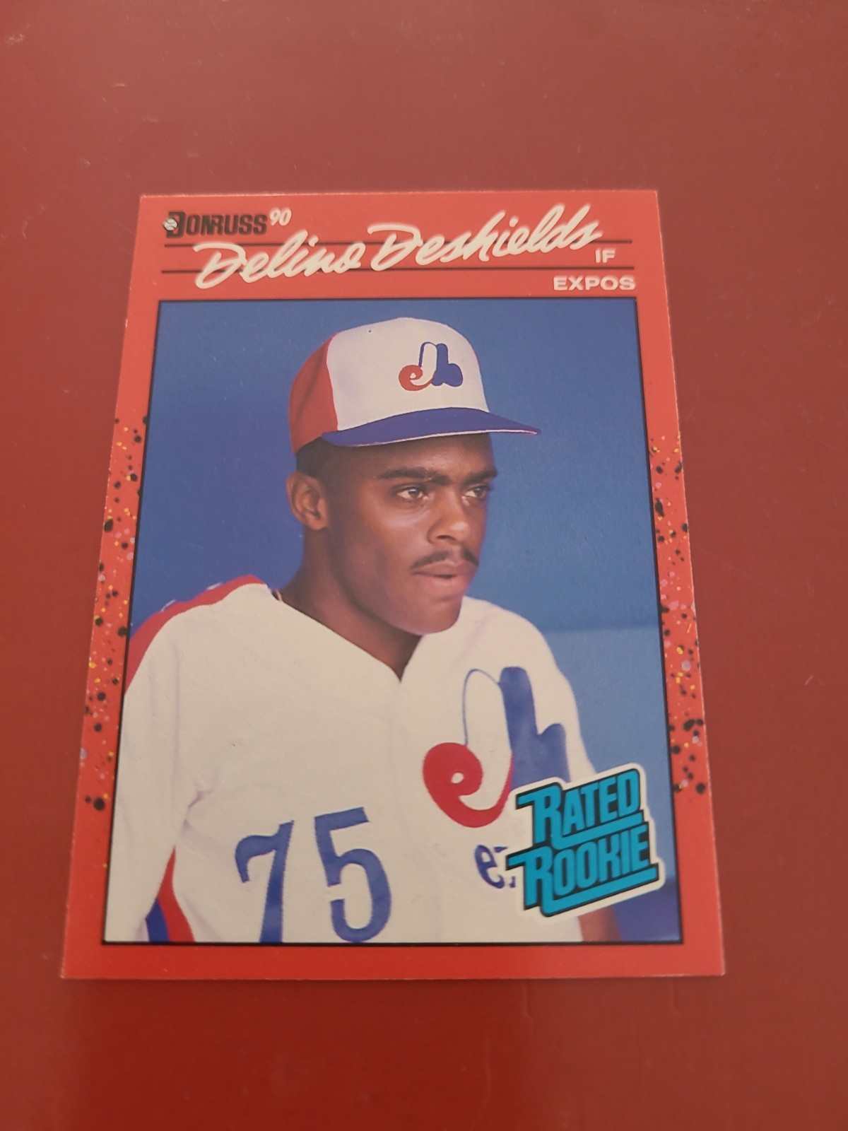 1990 Donruss - Rated Rookie Delino DeShields #42 Montreal Expos 