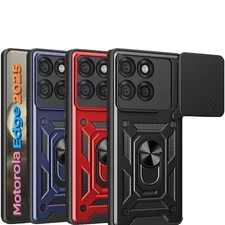For Motorola Edge 2025 Case Magnetic Ring Stand Shockproof Rugged Cover