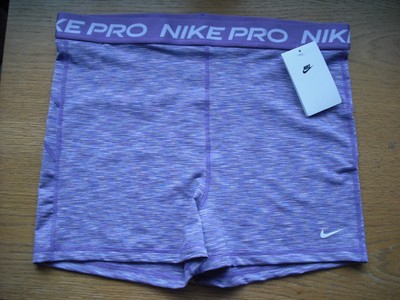 Womens NWT NIKE PRO Compression Shorts Tight Fit 3'' Ins Purple Spacedye XL