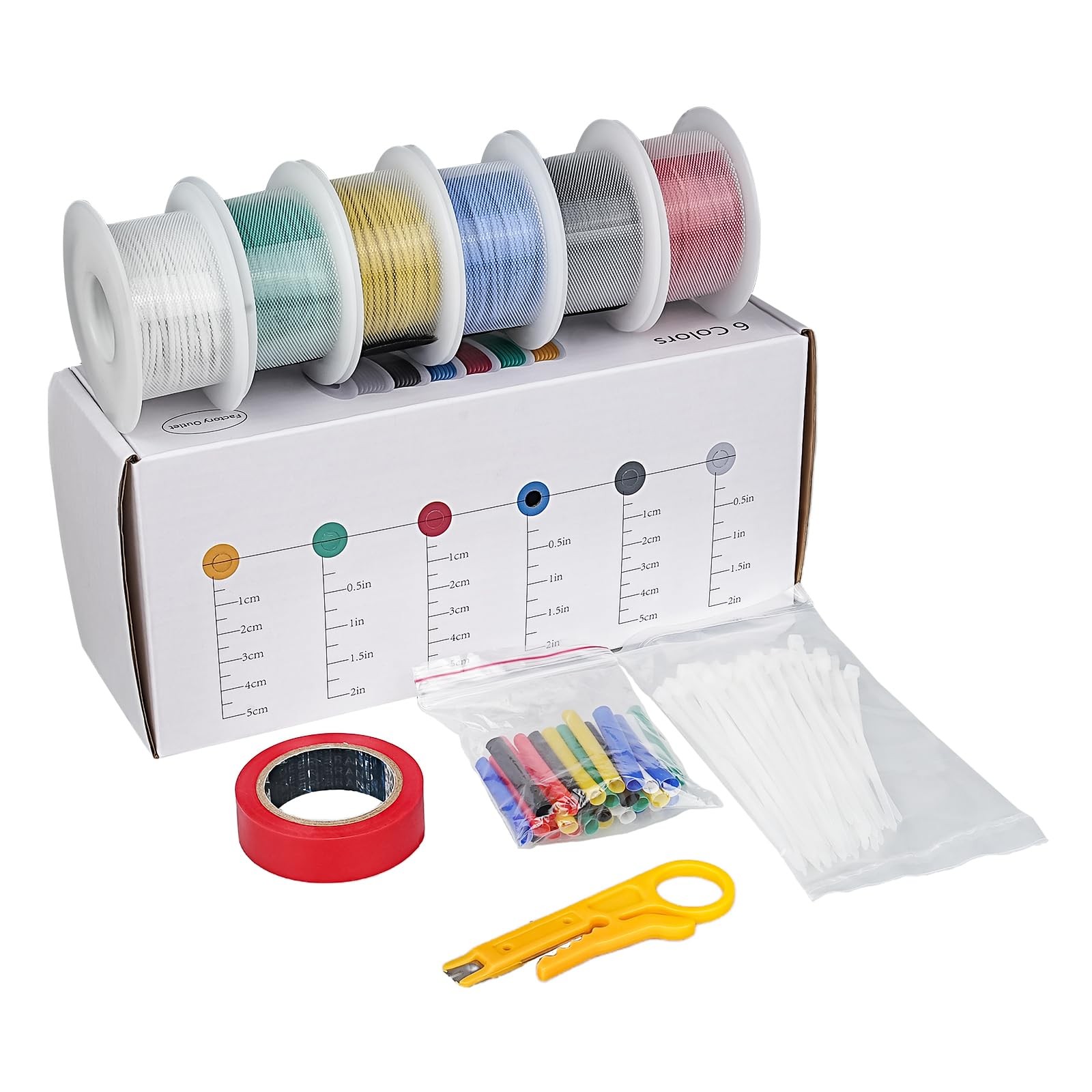 Goobetter 18 AWG Core Wire 32.8ft Each 6 Colors, 18 Gauge Electronic Tinned C...