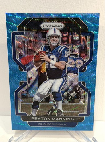 2021 Panini Prizm Peyton Manning Blue Wave #/199 Colts