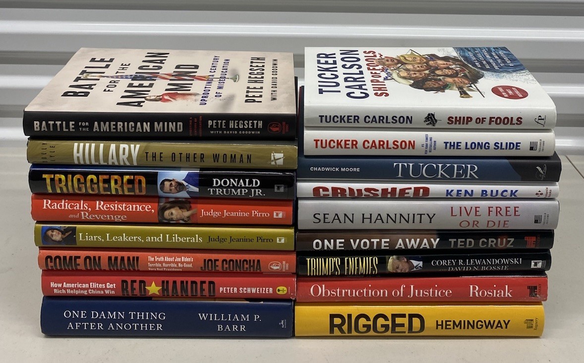 Used Lot Of 17 Republican Political Books Hannity, Tucker Carlson, Jeanine Pirro