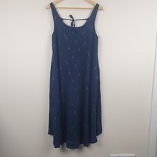 Fat Face Dress Womens UK 12 Navy Blue Diamond Print Pockets Everyday Casual