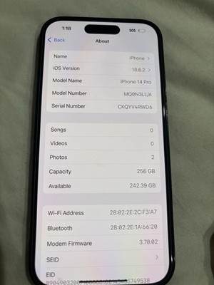 Apple iPhone 14 Pro Unlocked, 256GB, Space Black