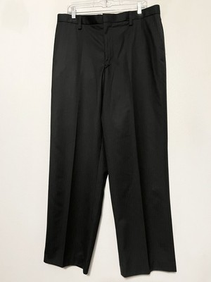 Deadstock Vtg Structure Mens Flat Front Pinstripe Dress Pants Navy Size 36x31