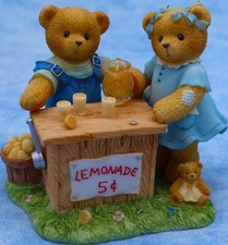 Cherished Teddies Albert  Susan 1999 Lemonade Stand Figurine Earny Edition