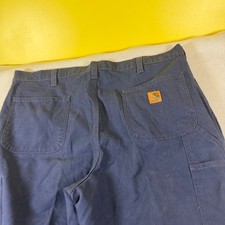 Carhartt Mens Navy Blue Dungaree Fit Utility Work Pants 40x32 383-20
