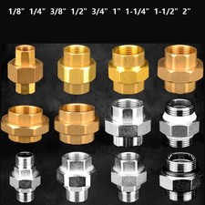1/4 3/8" 1/2" - 2" Female Male BSP Coupler Brass Connector Fitting Adaptor Union