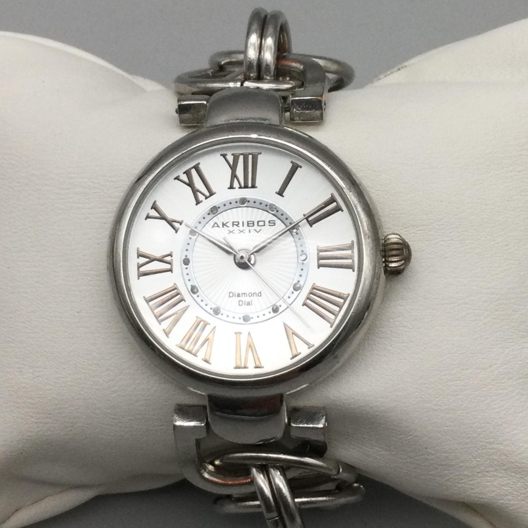 Akribos XXIV Silver-Tone Linked Bracelet Watch Akribos XXIV Women main image 4