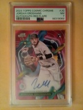 2023 Topps Cosmic Chrome RED FLARE Jordan Groshans Rookie Auto SSP #1/5 PSA 7