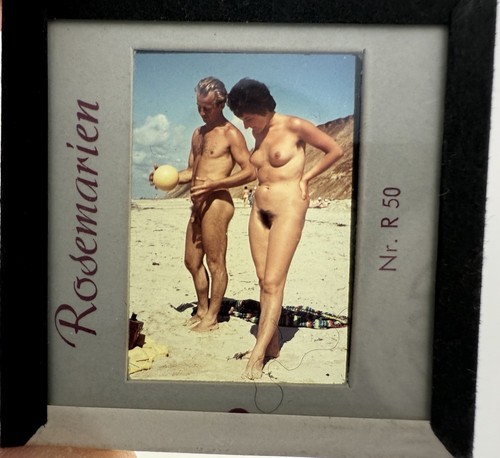Vintage Dia Slide Nacke Frau und Mann/KUNST Akt Frau/