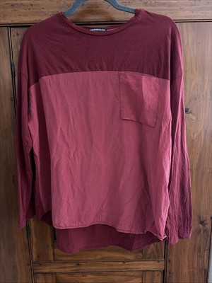 Drykorn For Beautiful People S Women's Red Pink Long Sleeve Top Silk Wool