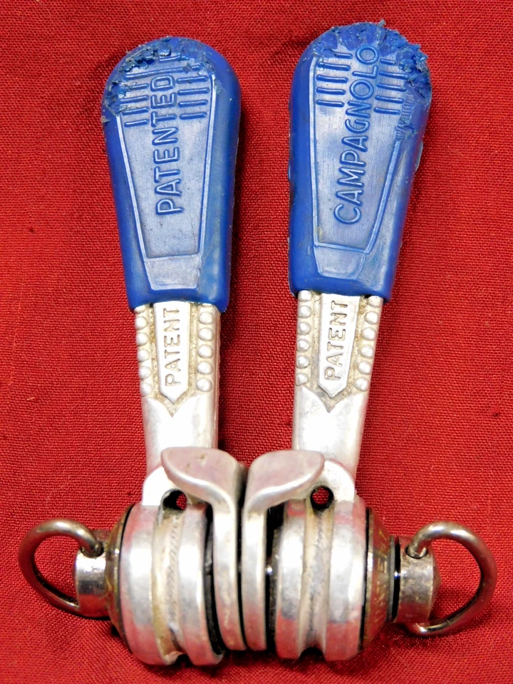 Palancas de cambio Campagnolo #1013 Nuovo Record vintage años 70 soldadas con cubiertas azules Foto 2 de 4