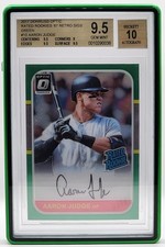 🔥Aaron Judge 2017 donruss optic auto Retro Sigs Green 1/5 No.1987-AJ Yankees⚾️
