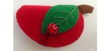 Red Felt Sewing Kit. Apple Needle Case