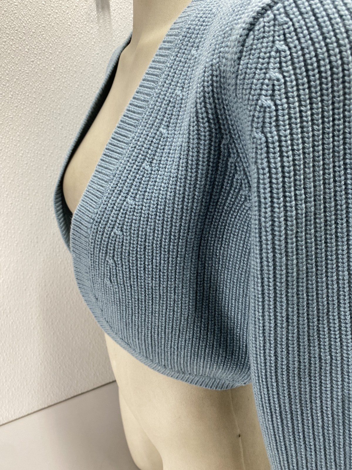 Michael Kors Womens Cropped Shaker Knit Cashmere Cardigan Size M Seaglass thumbnail 10