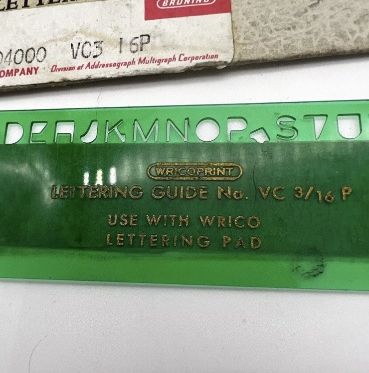 VTG Wrico lettering guide templates drafting Alphabet Letters Numbers Stencils - Image 4 of 4
