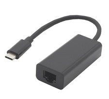 USB Type-C to RJ45 CAT6/Gigabit Ethernet Adapter 5 inch Black