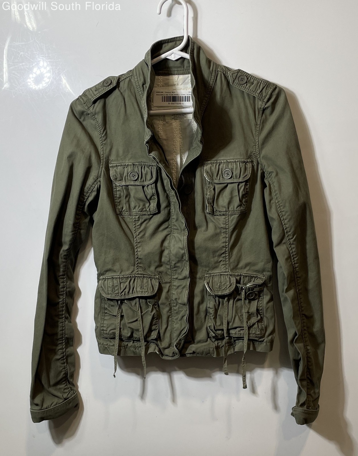 Abercrombie & Fitch Womens Green Cotton Long Sleeve Utility Jacket Size M