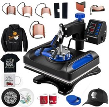 5 in 1 Heat Press 15"x12" Swing Away Digital Sublimation T-Shirt /Mug/Hat Plate