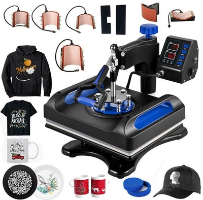 5 in 1 Heat Press 15''x12'' Swing Away Digital Sublimation T-Shirt /Mug/Hat Plate