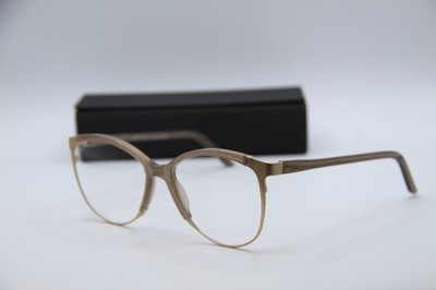 NEW ANDY WOLF GRIM COL. F BROWN GOLD AUTHENTIC W/ CASE FRAMES EYEGLASSES 56-17