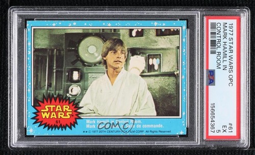 1977 OPC Star Wars #61 Mark Hamill in Control Room — PSA 5
