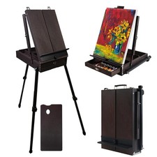 70 French Easel with Aluminum Legs, Folding Sketch Painting Easel with Drawe...