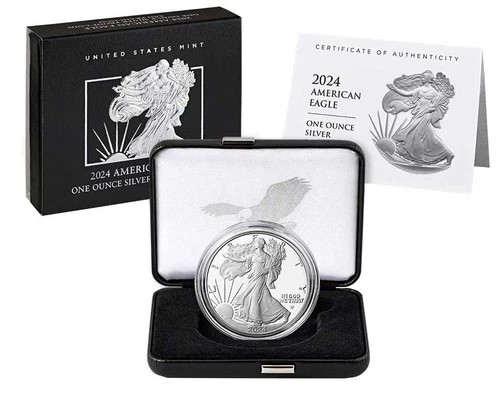 2024-S $1 1-oz Proof American Silver Eagle w/ Box, OGP &COA