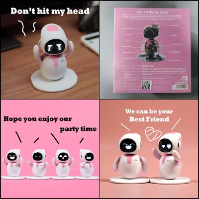 Eilik Pink - Touch Interactive Toys, Cute Robot Pets With Abundant Emotions. and