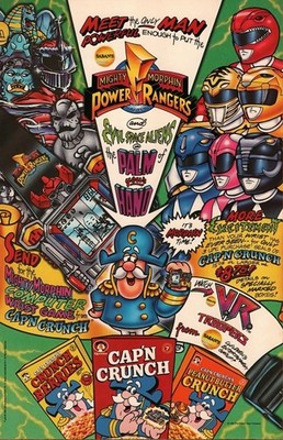 The Mighty Morphin Power Rangers Captain Crunch Müsli Poster A3 TV Show Q233
