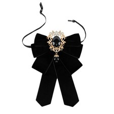 Velvet Bow Ties for Men and Women Pre-tied Rhinestone Bow Tie for Tuxedo Part...