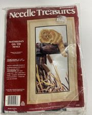 Cat lover Vintage STITCHERY Needle Treasures Kit Cat "Mathilda's on the Fence"