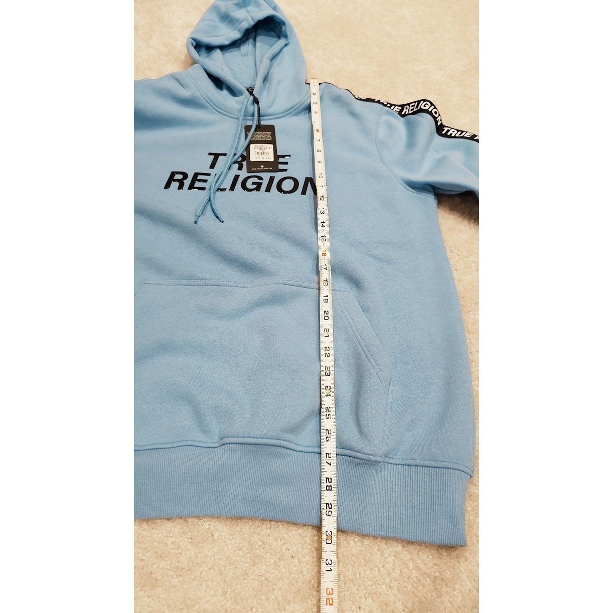 True Religion Silicone Tape Hoodie Tape PO Cornflower Blue XL New w/ Tags thumbnail 9