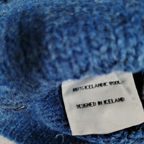 Icewear Elmar Sweater Kids 122-128 Blue Fair Isle 100% Merino Wool Full Zip Cozy - Picture 10 of 11