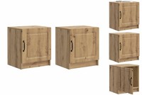 Nachttisch 2Er Set Nachtschrank Artisan-Eiche 43X34,5X47 Cm Holzwerkstoff