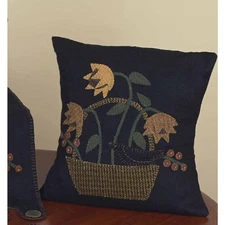 Home Collections by Raghu Crow in A Basket Pillow, Black