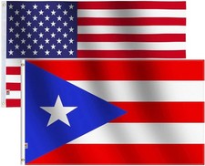 2Pack-American Puerto Rico Flag Large 3x5 Ft, Moderate Outdoor/Indoor Both Si...