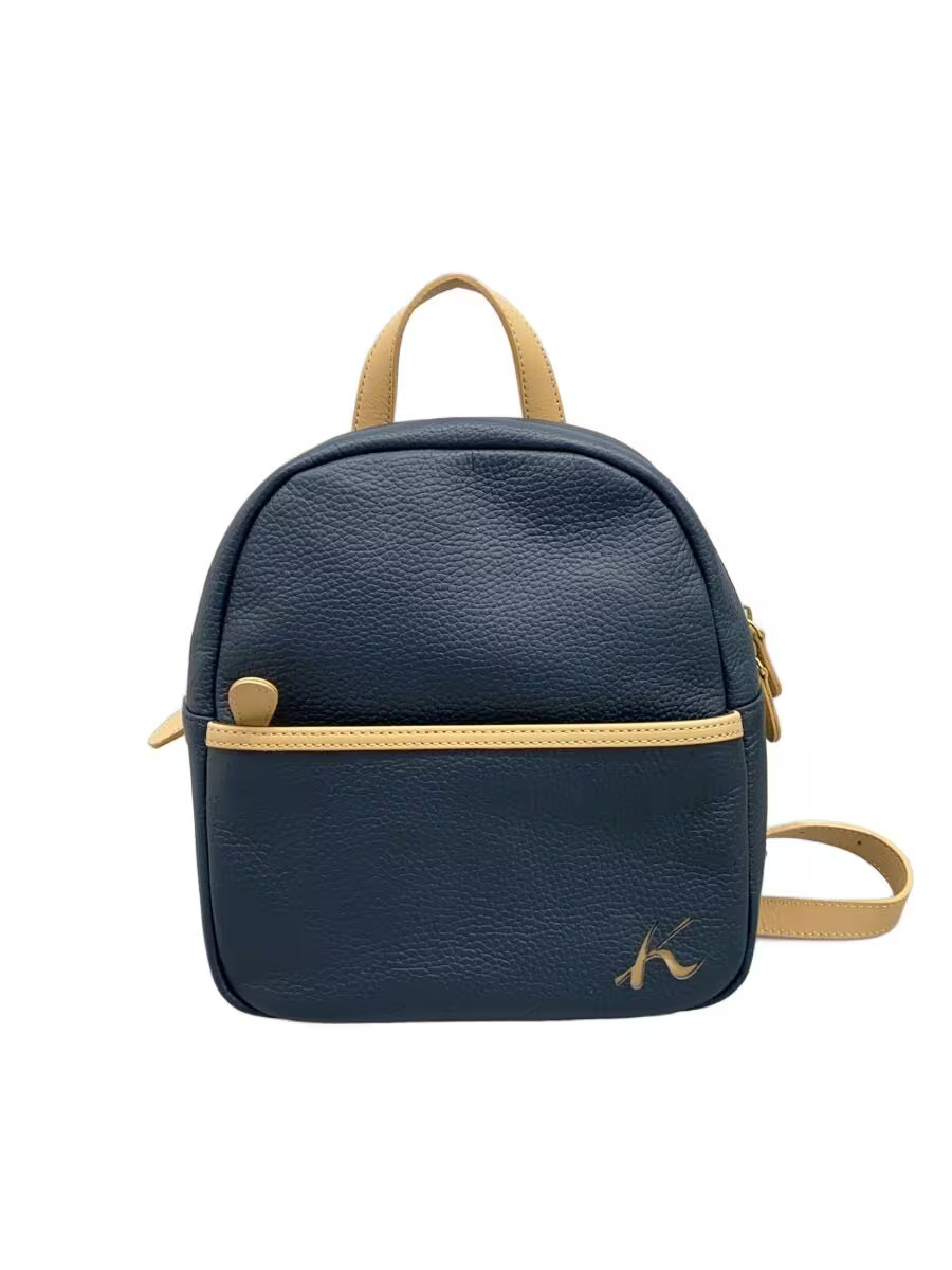 Kitamura Leather Backpack, Navy - image 1