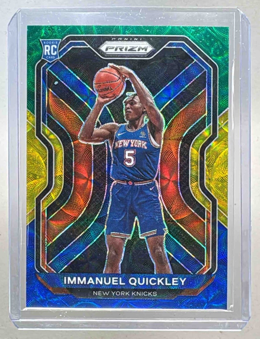 Immanuel Quickley 2020 Panini Prizm #296 Choice Blue Yellow and Green RC (B)